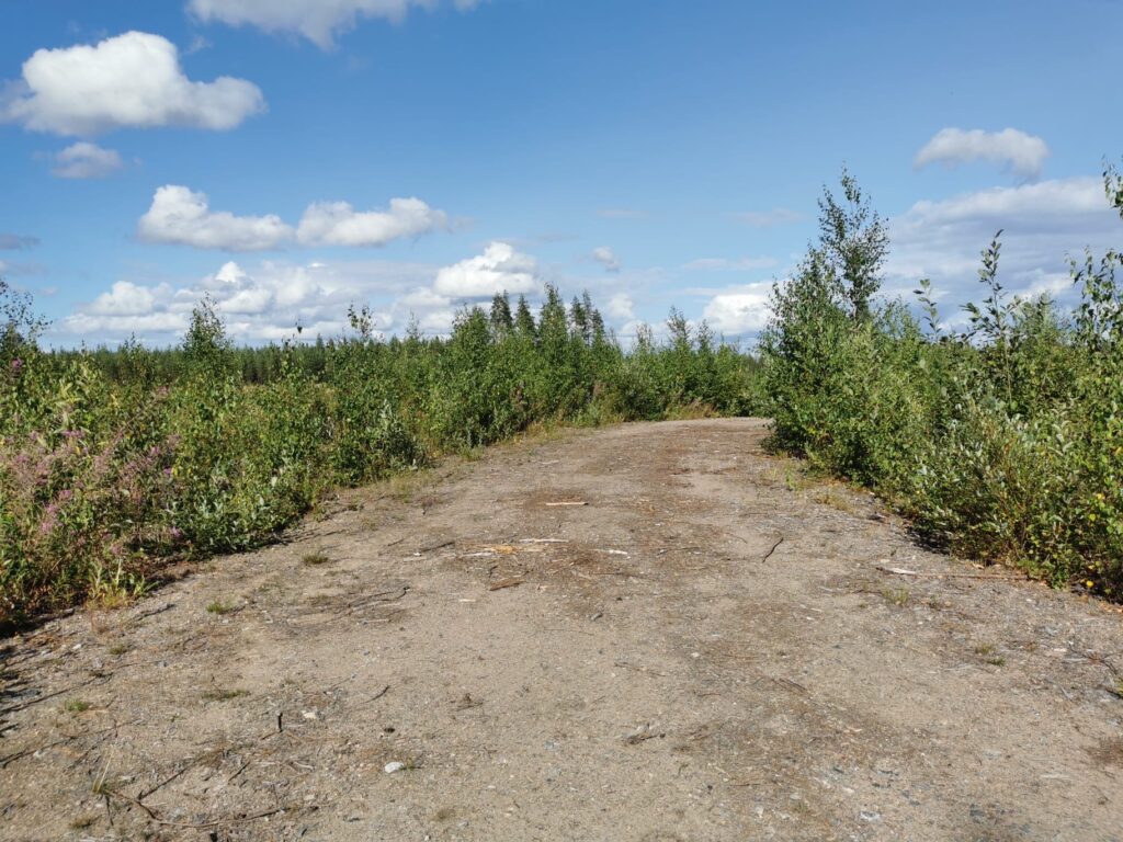 A dirt path shows the simple living nature of this rural area.